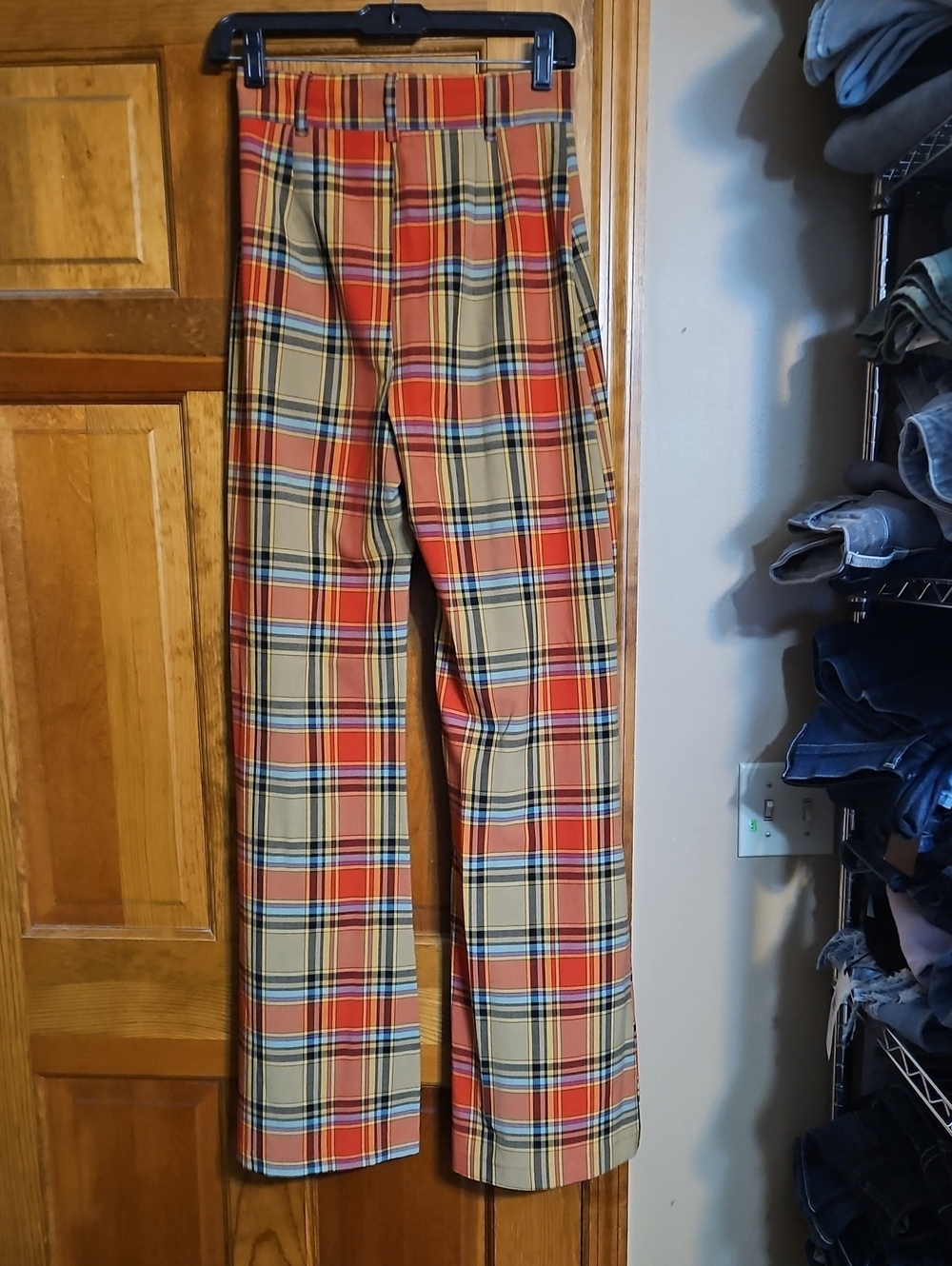 Free People Plaid Jules Wide-Leg Trouser High-Rise Pants-NWOT - Picture 7 of 13